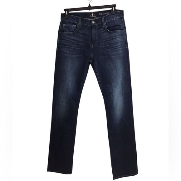 7 For Allmankind The Straight Denim Jeans Straight Leg New Size 32 - Picture 1 of 12